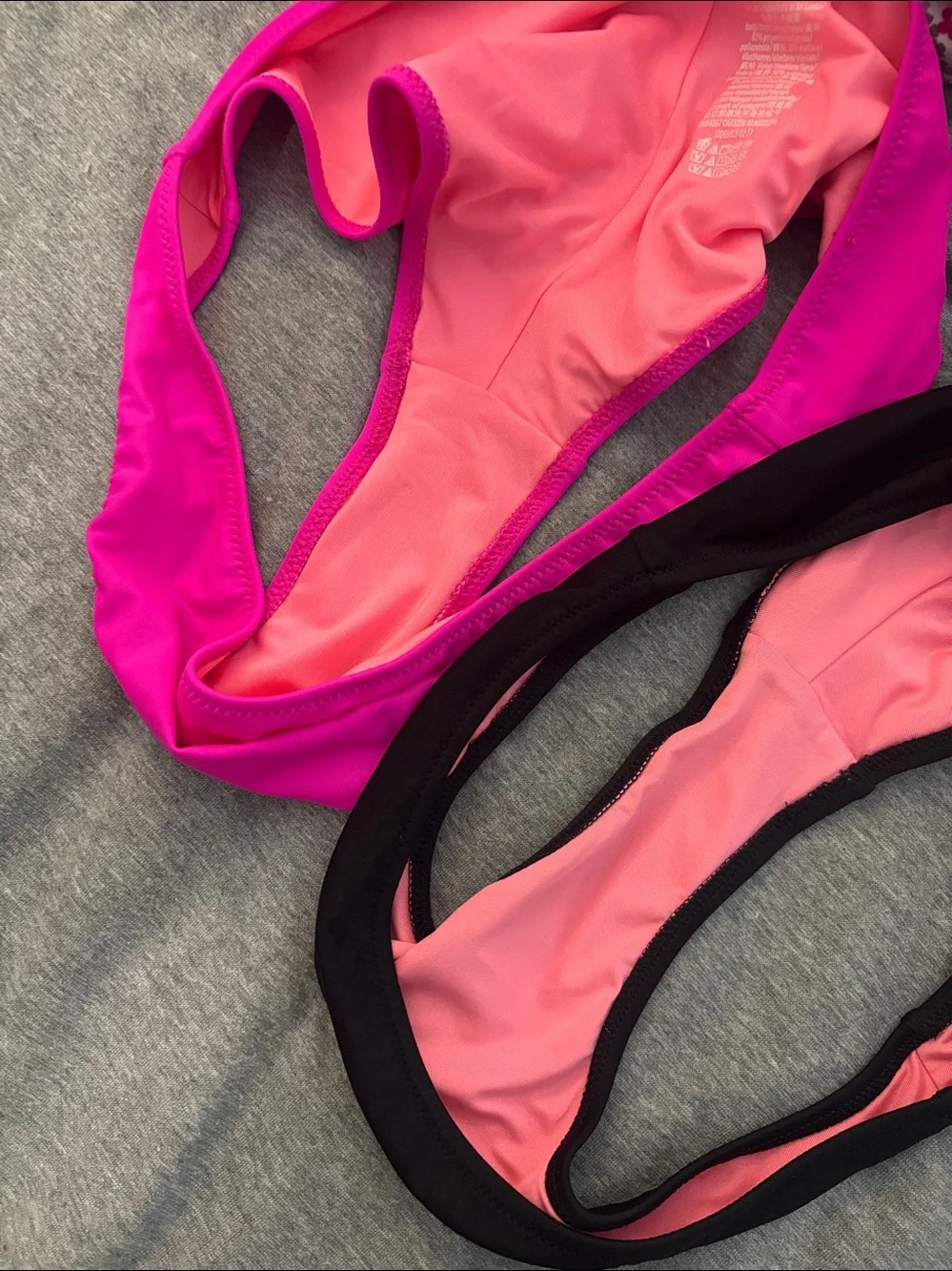 Women's Bikini Bottoms - Black and Hot Pink